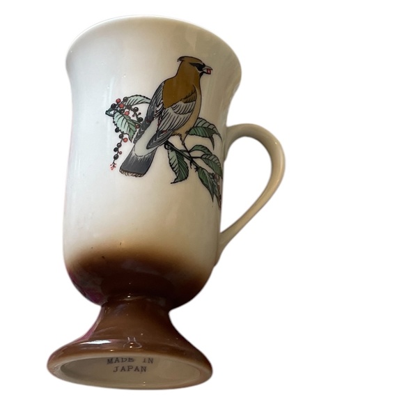 Set Of 3 Vintage 1960’s Fred Roberts SONG BIRDS Irish Coffee Pedestal Mugs - Picture 6 of 8